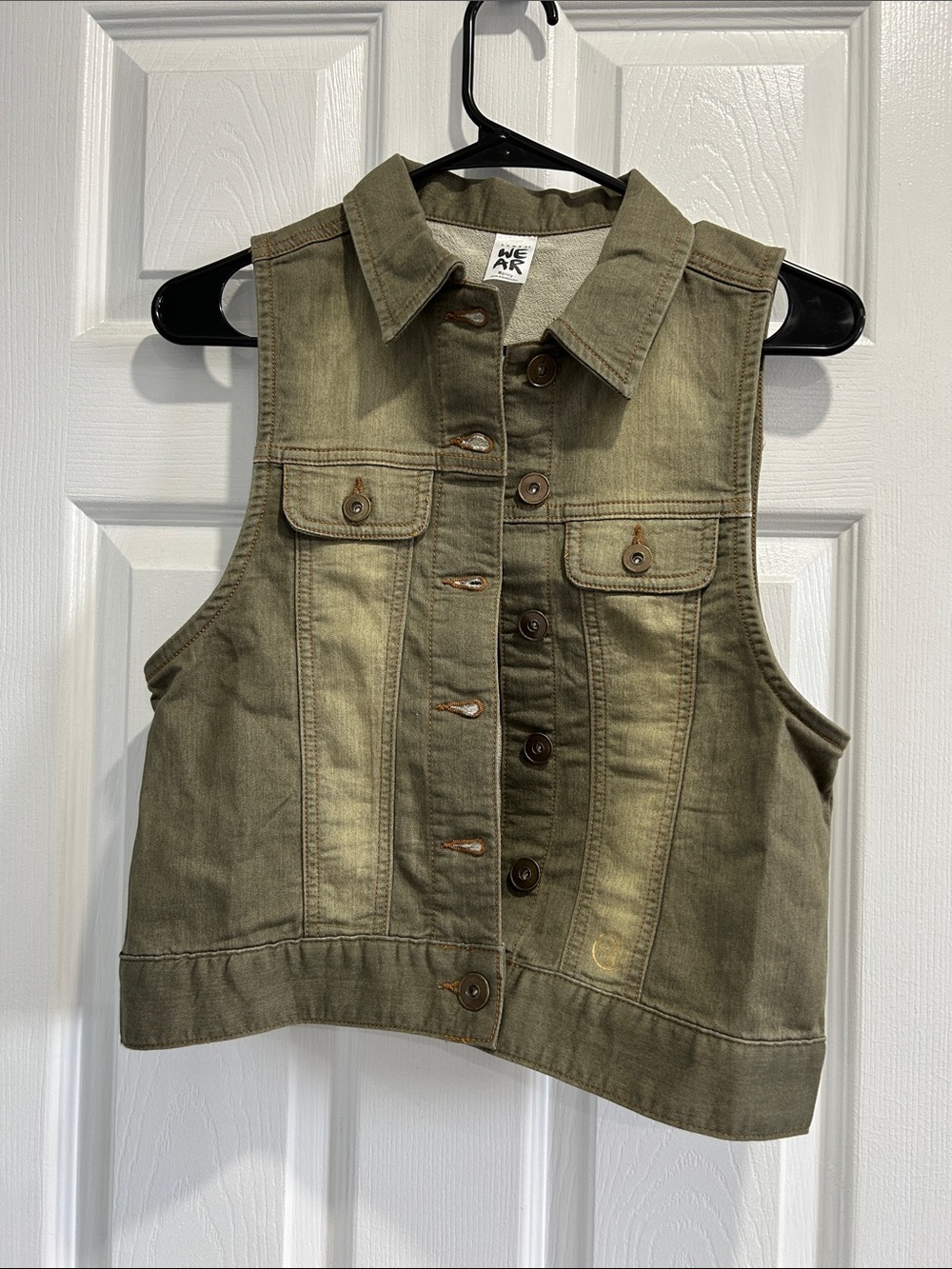 RARE NWOT Zumba Fitness Blue/Gray Fatigue Sleeveless Denim Vest
